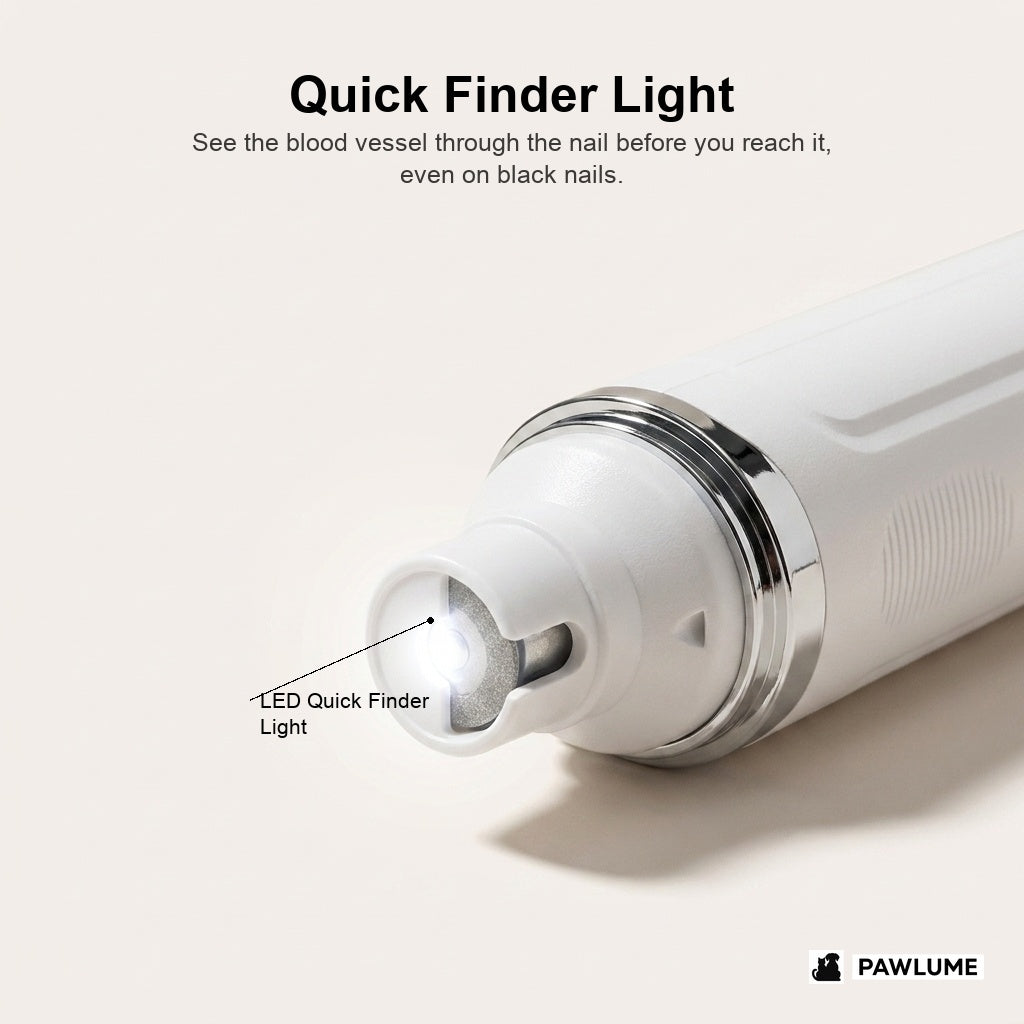 Pawlume quick finder light shining through nail