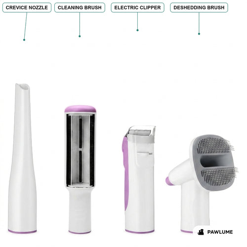 Pawlume grooming vacuum attachment heads