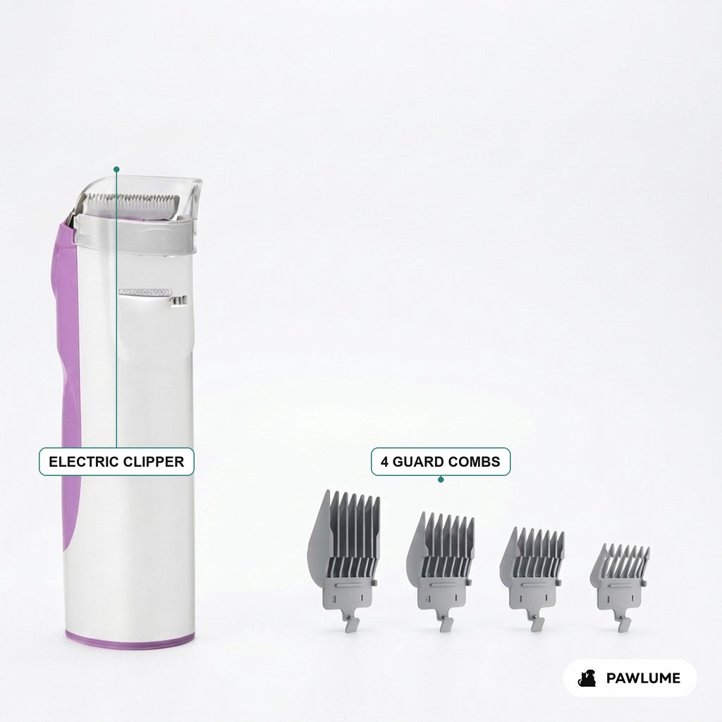 Pawlume grooming vacuum electric clipper and 4 guard combs