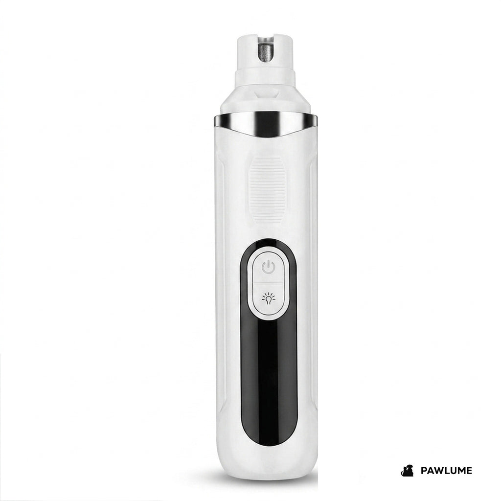 Pawlume Pet Nail Grinder standing upright on a white background